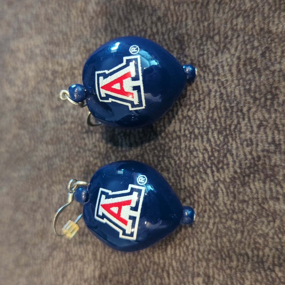 Blue dangle University of Arizona earrings